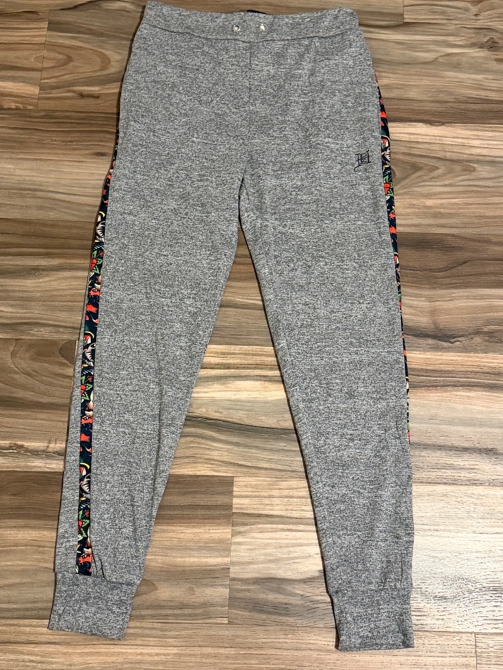 Ed Hardy Tattoo Stripe Gray Heathered Jogger Pajama Pants Men's Sz. S Sleepwear